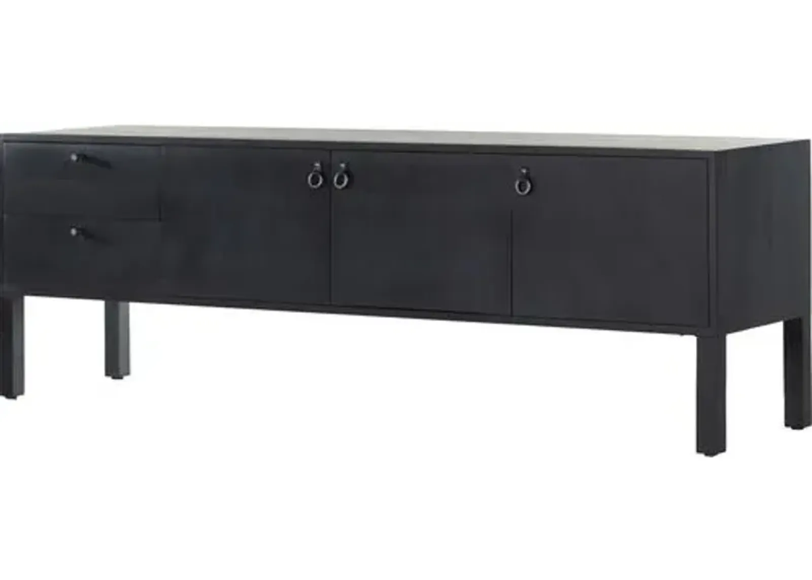 Braxton Media Console - Black Wash