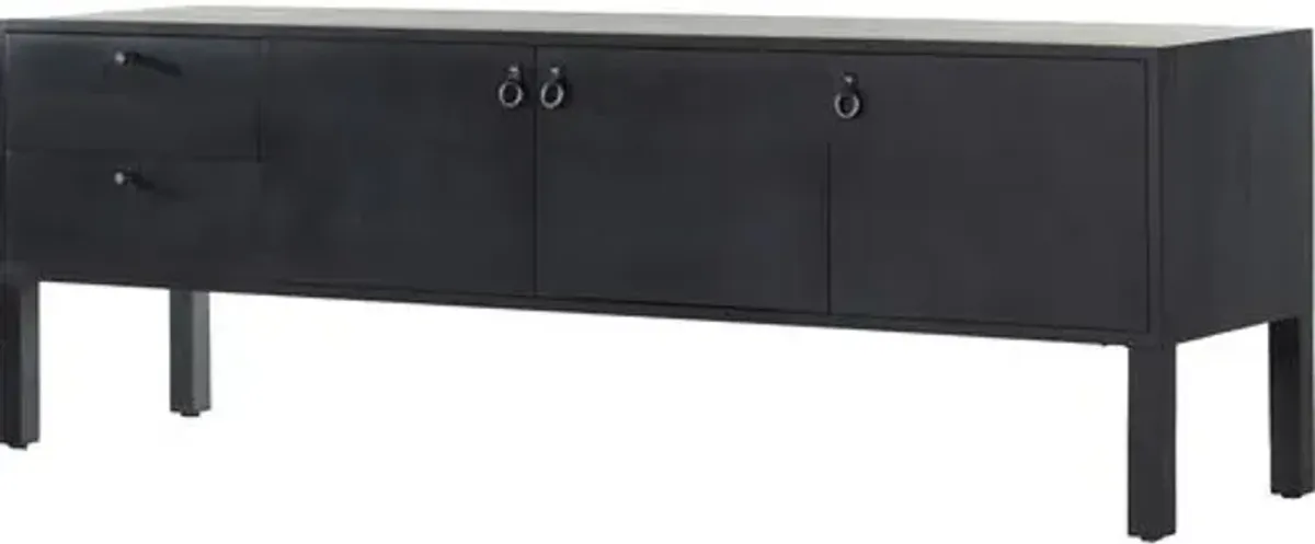 Braxton Media Console - Black Wash