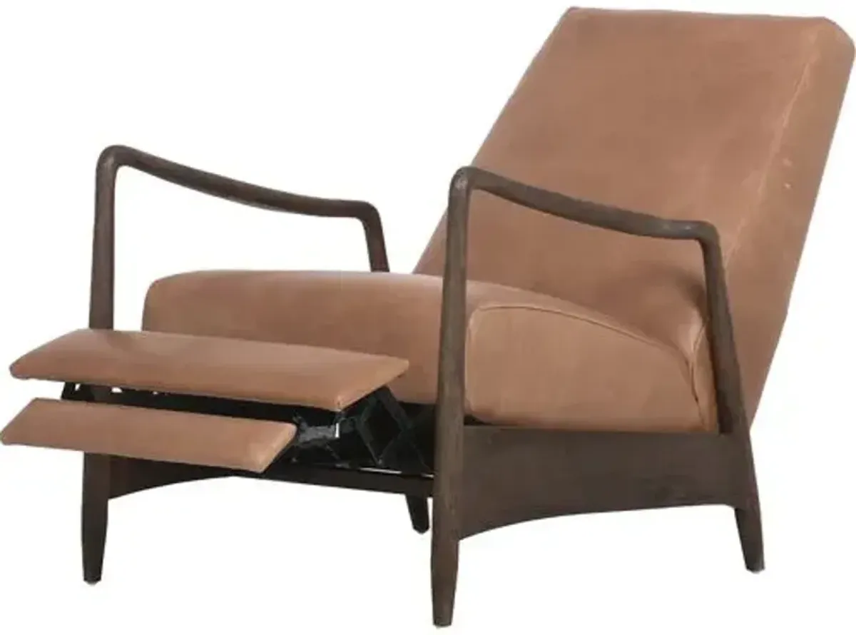 Carter Leather Recliner - Dakota Warm Taupe - Brown