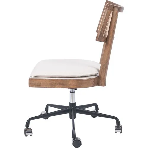 Aimee Cane Desk Chair - Beige