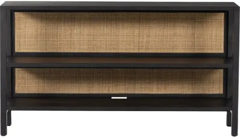 Aimee Cane Media Console/Bookshelf - Black