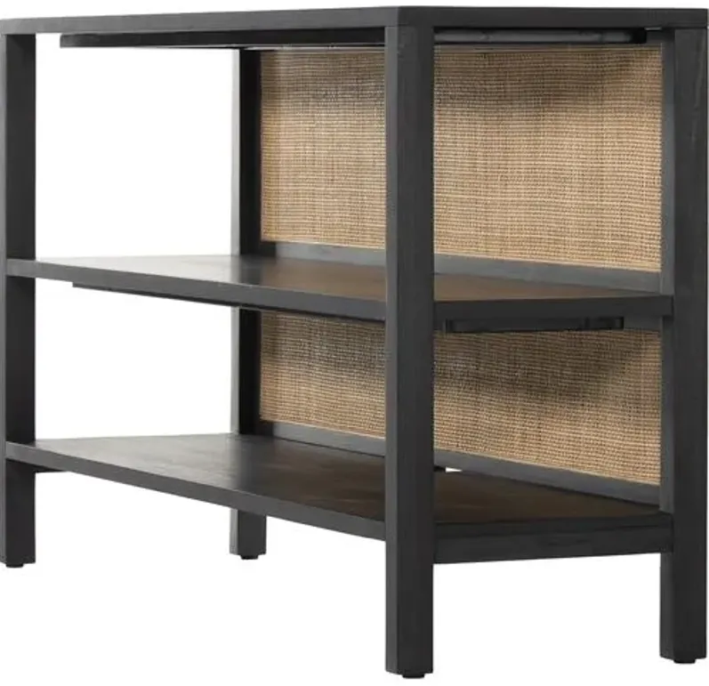 Aimee Cane Media Console/Bookshelf - Black