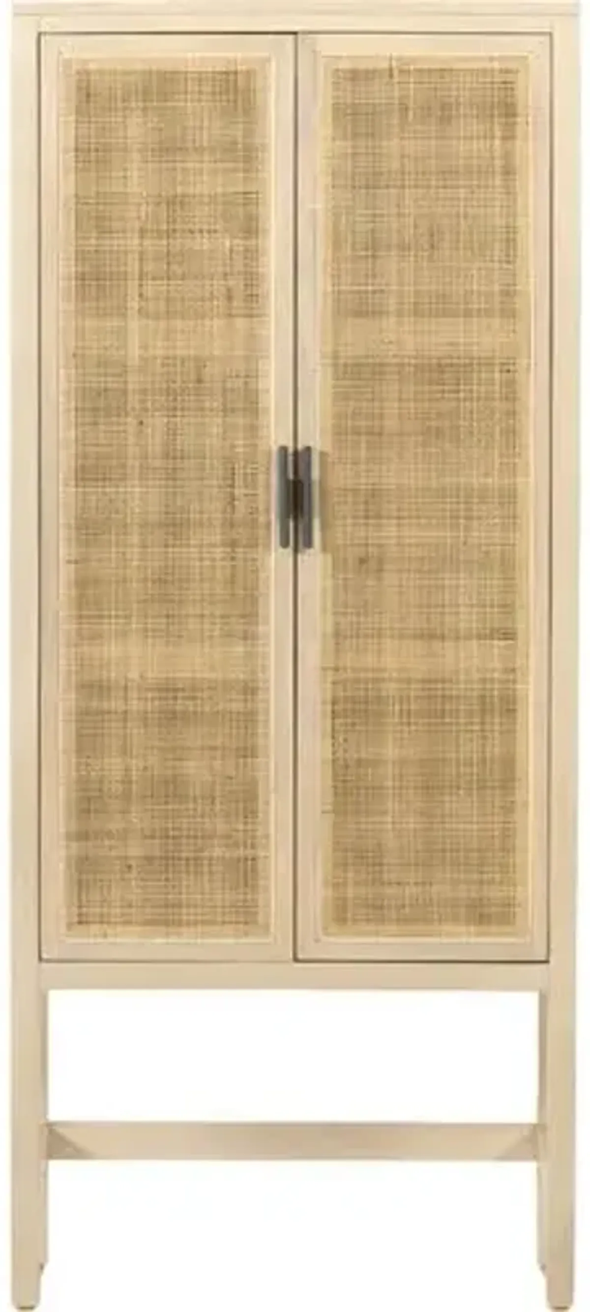 Aimee Cane Narrow Tall Cabinet - Beige