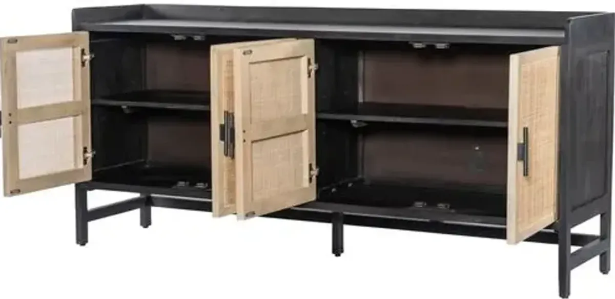 Aimee Cane Sideboard - Black