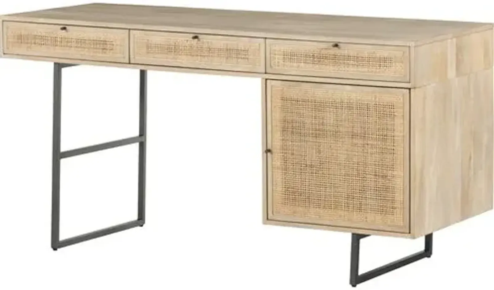 Selena Cane Desk - Beige