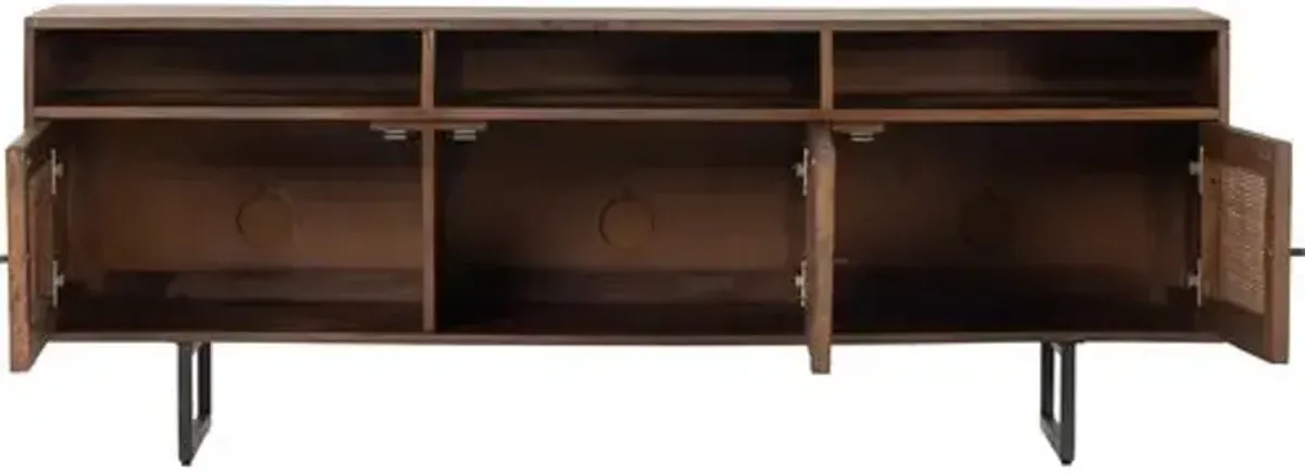 Selena Cane Media Console - Brown