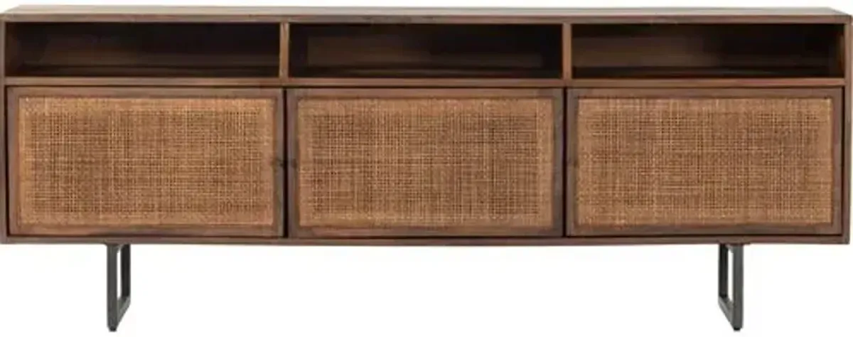 Selena Cane Media Console - Brown