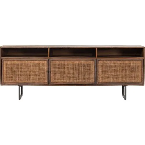 Selena Cane Media Console - Brown