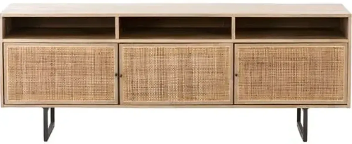 Tessa Cane Media Console - Beige