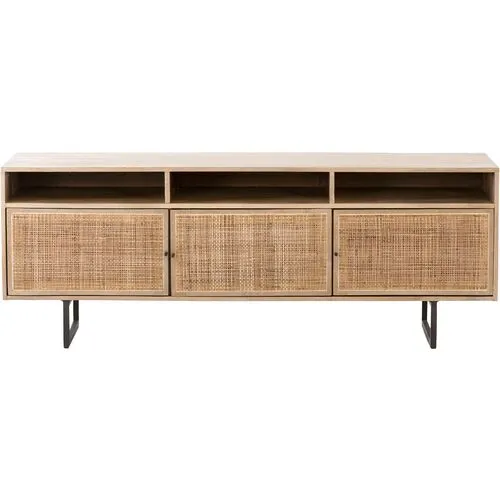 Selena Cane Media Console - Beige