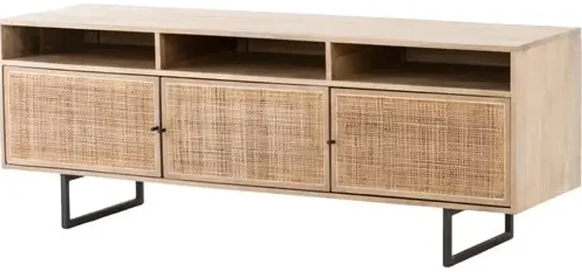 Tessa Cane Media Console - Beige