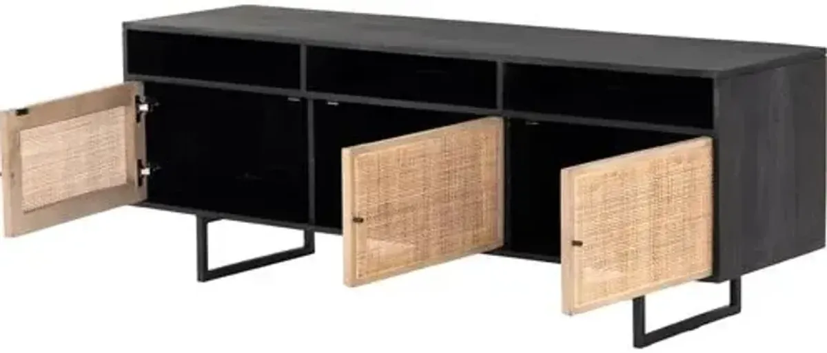 Selena Cane Media Console - Black