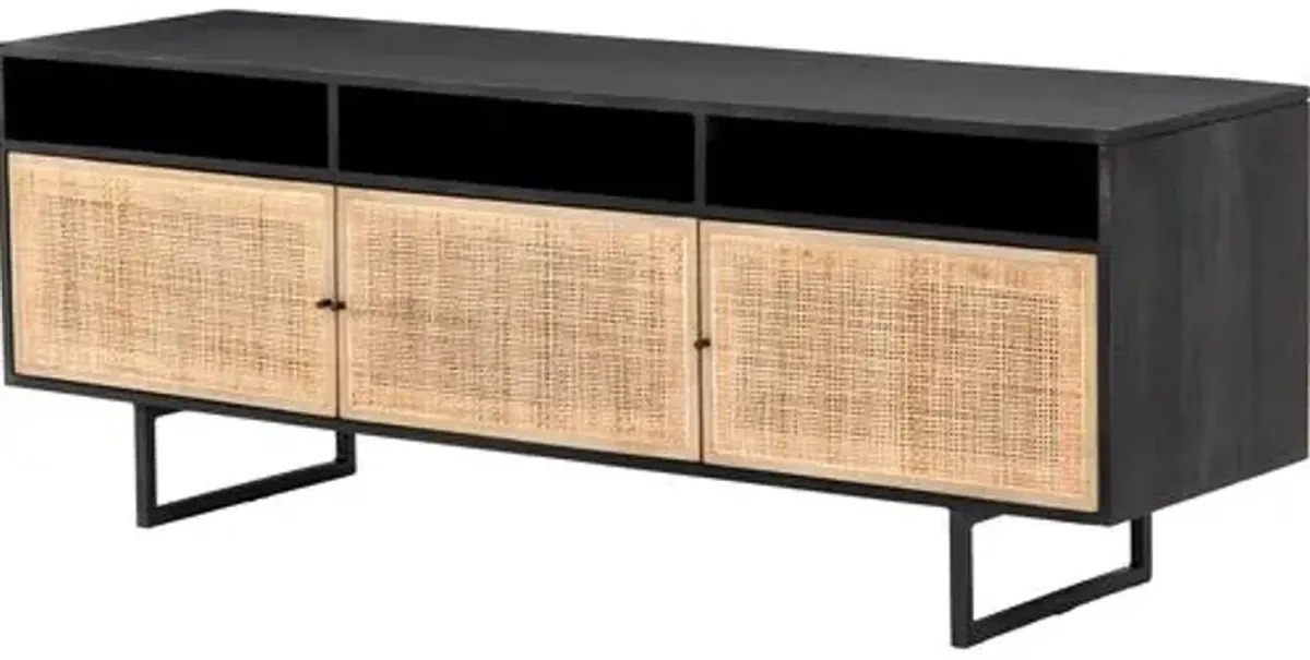 Selena Cane Media Console - Black