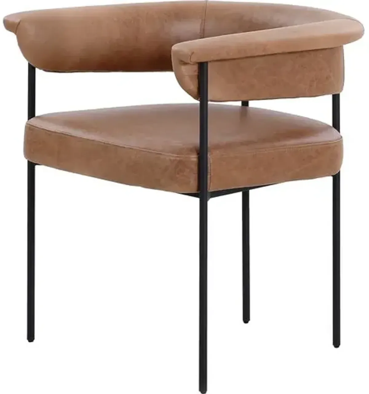 Tate Dining Chair - Chaps Saddle Leather - Brown