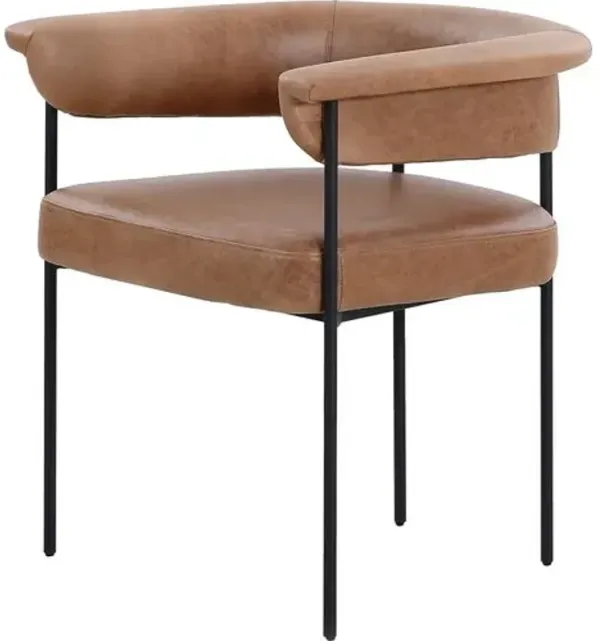 Tate Dining Chair - Chaps Saddle Leather - Brown