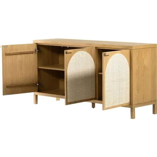 Willa Cane Sideboard - Honey Oak - Beige