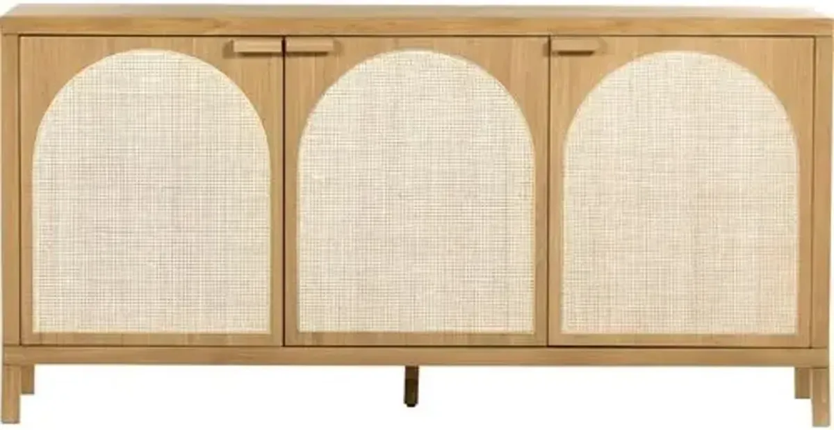 Willa Cane Sideboard - Honey Oak - Beige