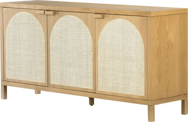 Willa Cane Sideboard, Honey Oak