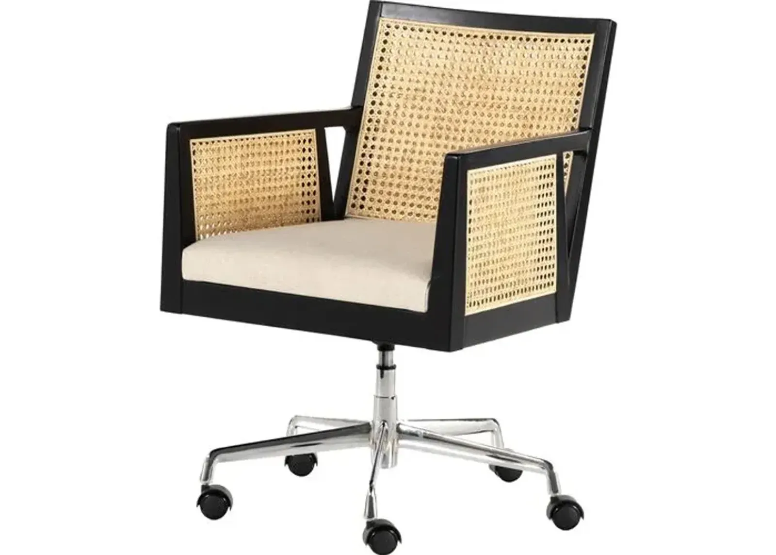 Aimee Cane Desk Armchair - Black