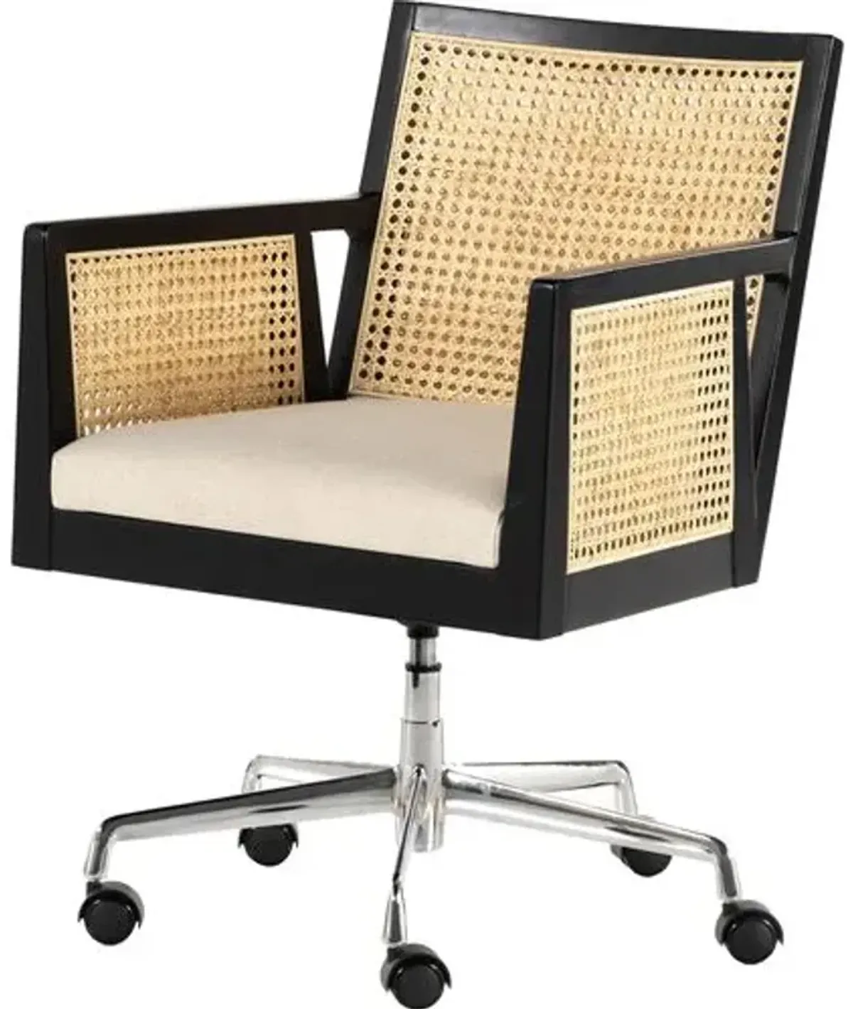 Aimee Cane Desk Armchair - Black