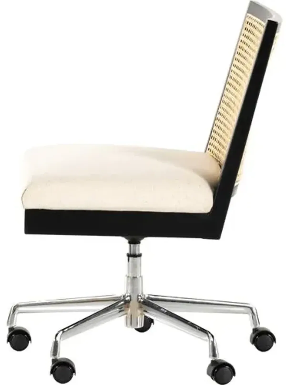 Aimee Cane Armless Desk Chair - Black