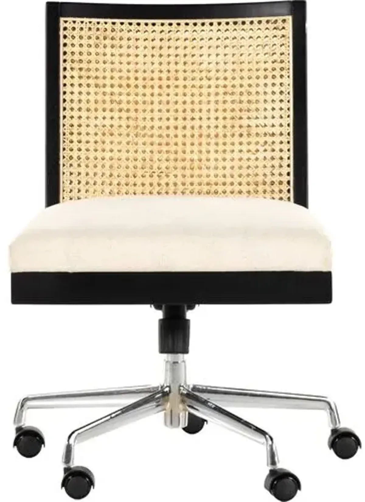 Aimee Cane Armless Desk Chair - Black