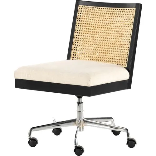 Aimee Cane Armless Desk Chair - Black