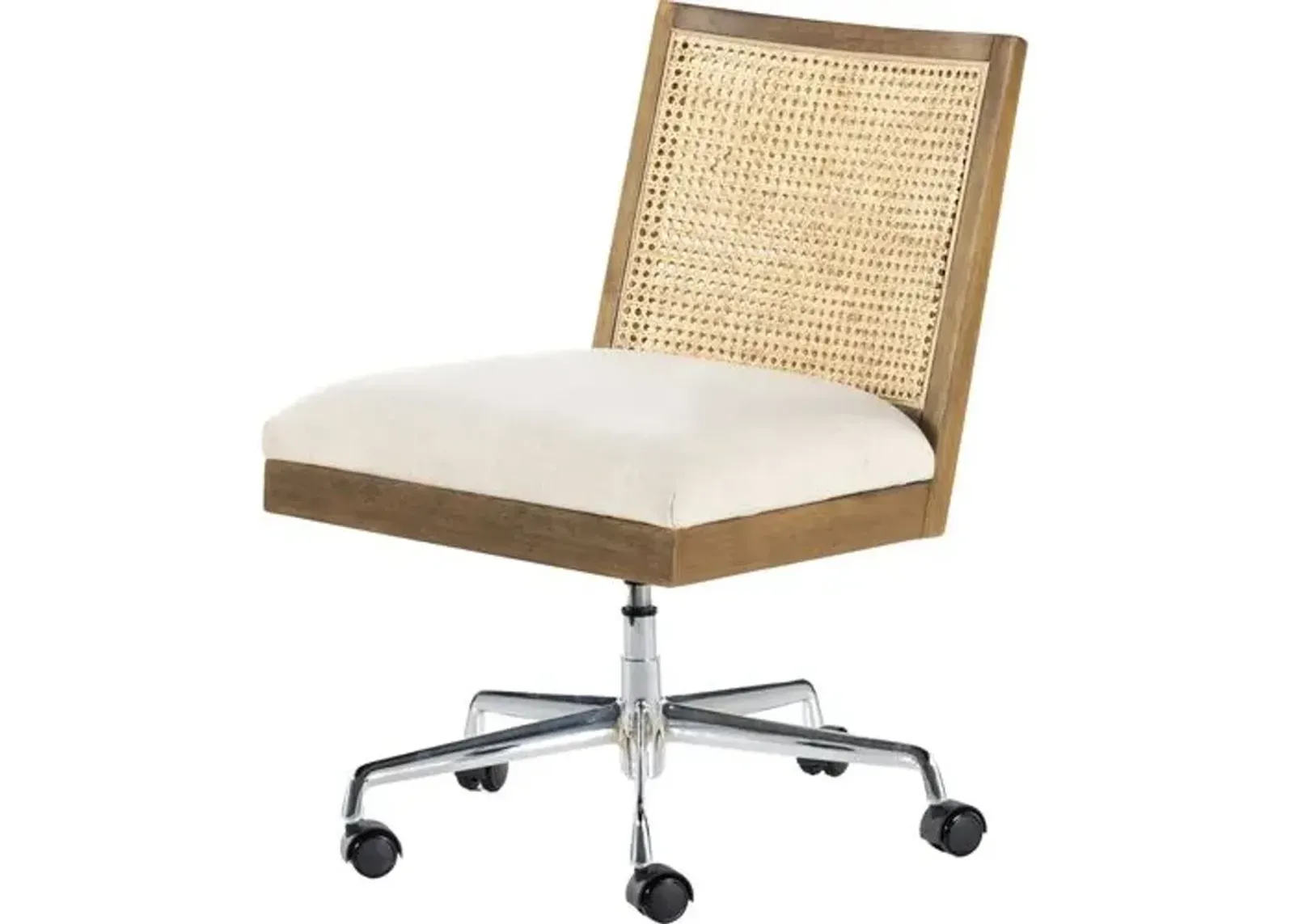 Aimee Cane Armless Desk Chair - Brown