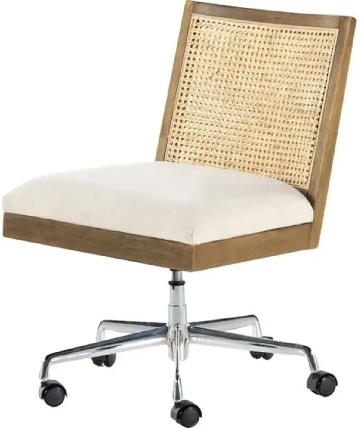 Aimee Cane Armless Desk Chair - Brown