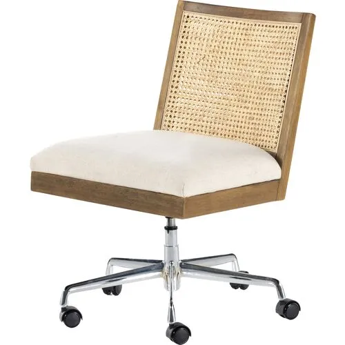 Aimee Cane Armless Desk Chair - Brown