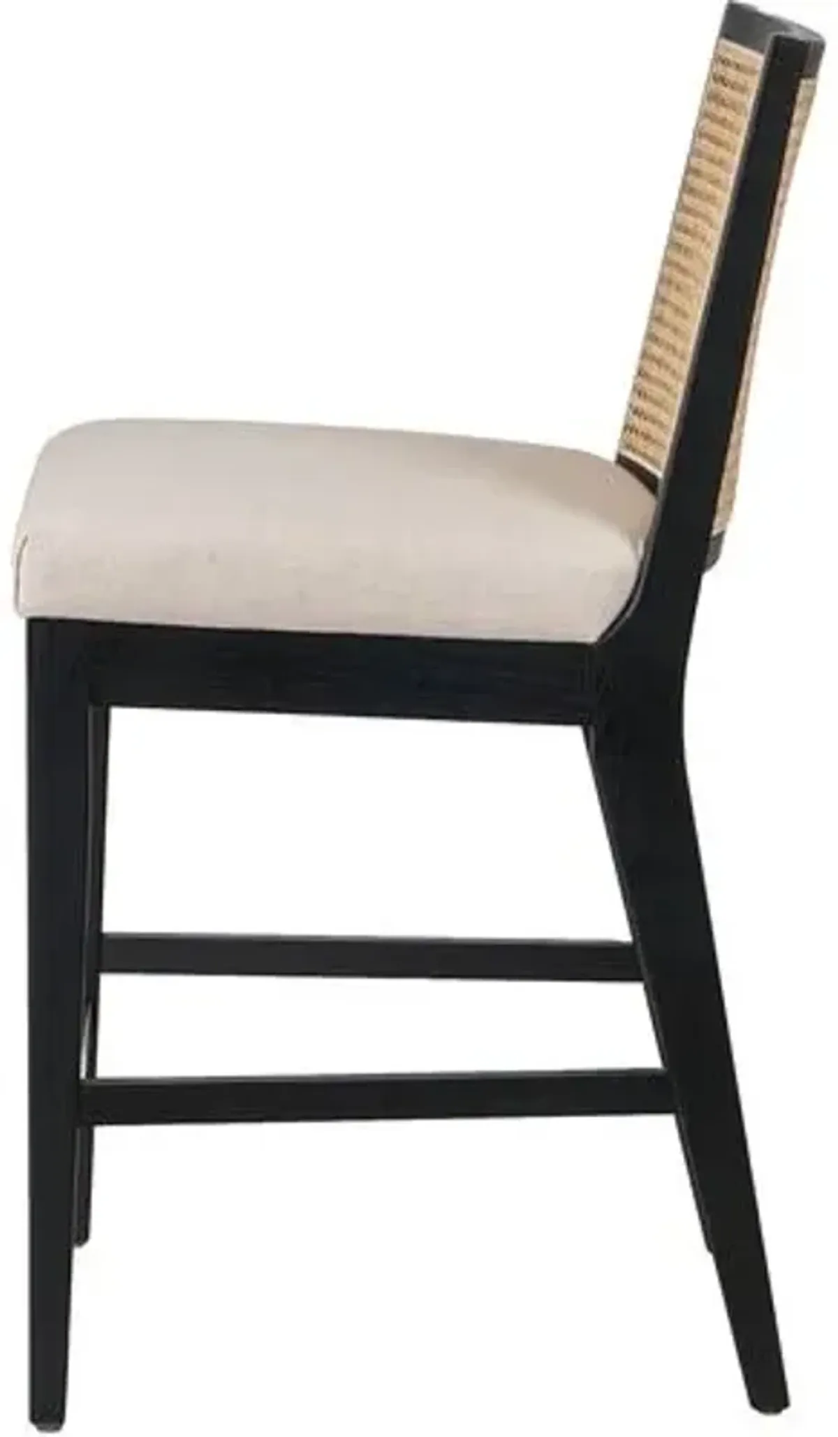 Aimee Cane Armless Barstool - Beige