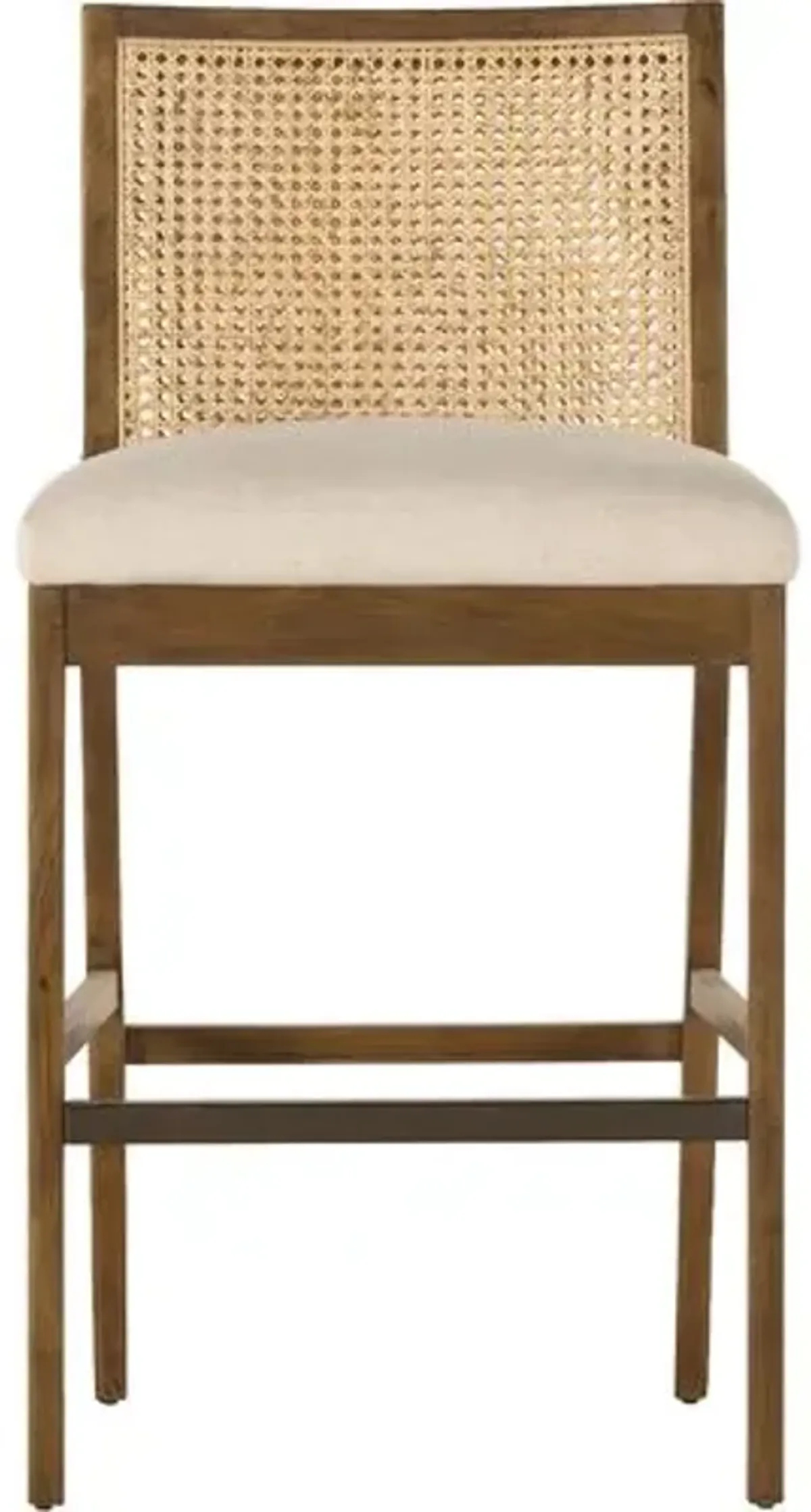 Aimee Cane Armless Barstool - Beige