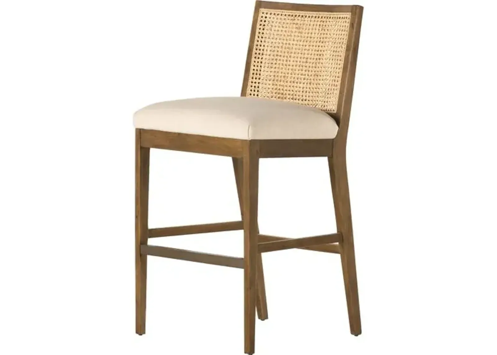 Aimee Cane Armless Barstool - Beige