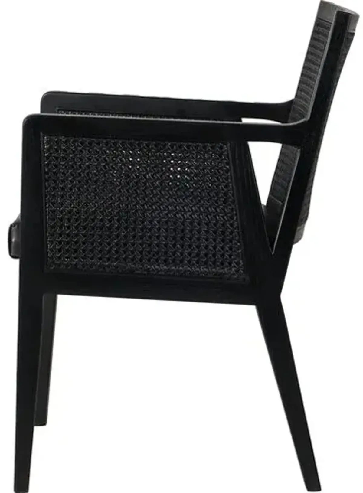 Aimee Cane Dining Armchair - Brushed Ebony - Black