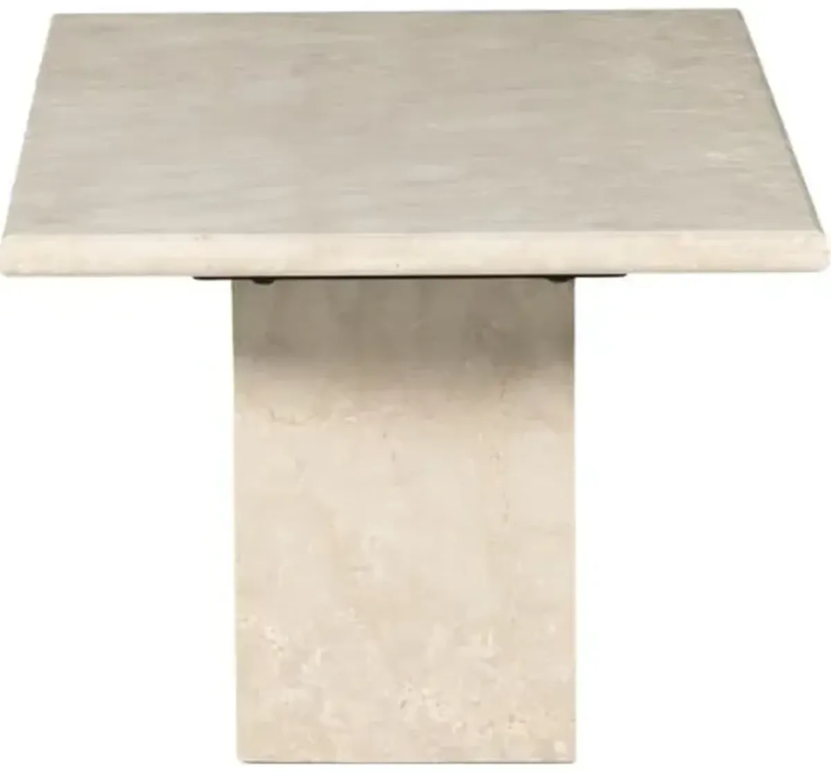 Bari Solid Marble Coffee Table - Soft Cream - Beige