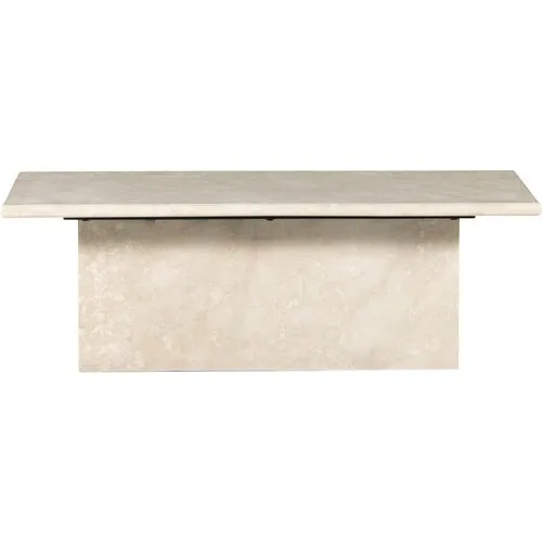 Bari Solid Marble Coffee Table - Soft Cream - Beige