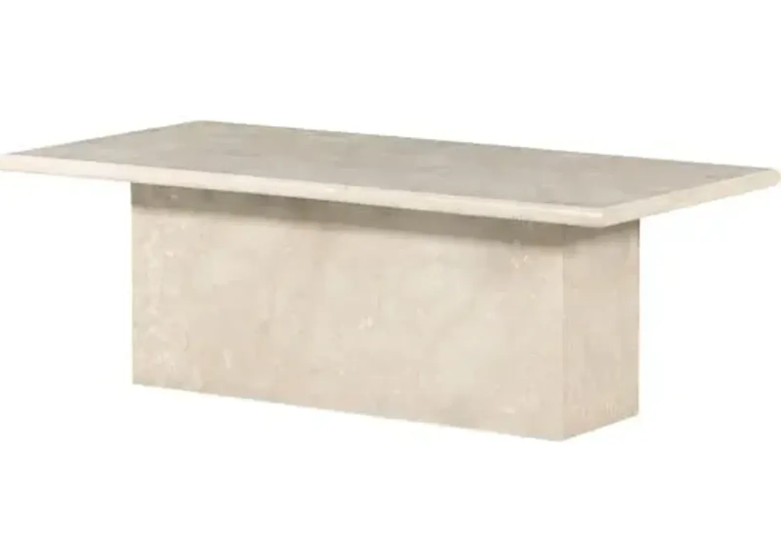 Bari Solid Marble Coffee Table - Soft Cream - Beige