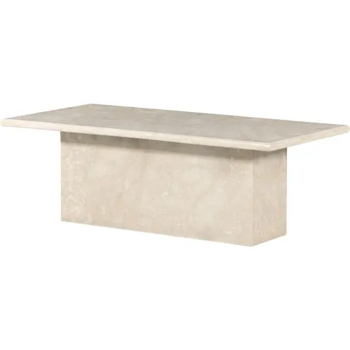 Bari Solid Marble Coffee Table - Soft Cream - Beige