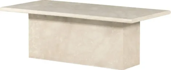 Bari Solid Marble Coffee Table, Soft Cream