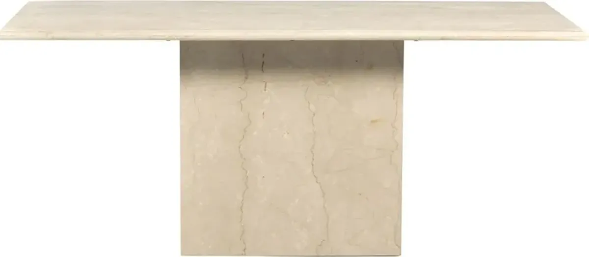 Bari Solid Marble 72" Dining Table - Soft Cream