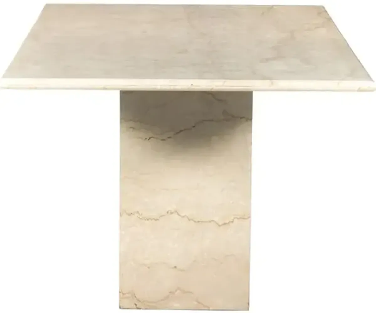 Bari Solid Marble 72" Dining Table - Soft Cream