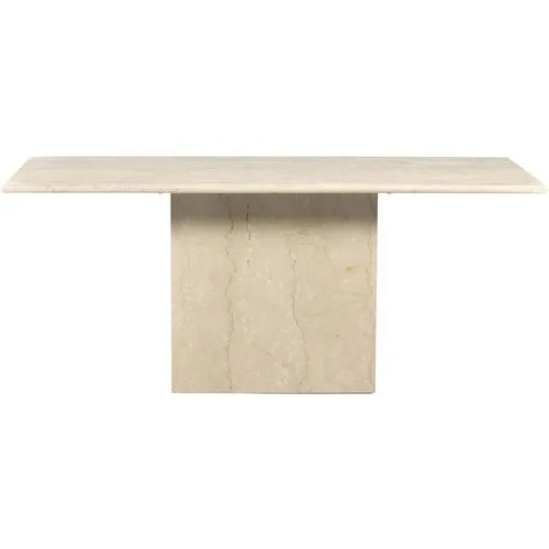 Bari Solid Marble 72" Dining Table - Soft Cream