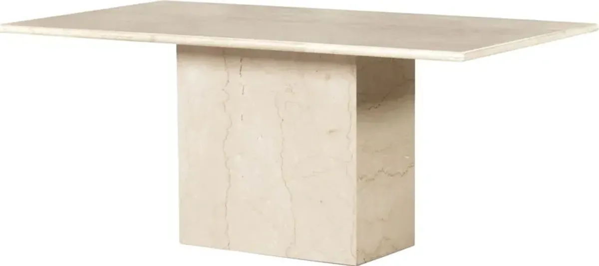 Bari Solid Marble 72" Dining Table - Soft Cream