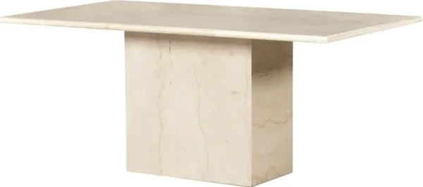 Bari Solid Marble 72" Dining Table - Soft Cream