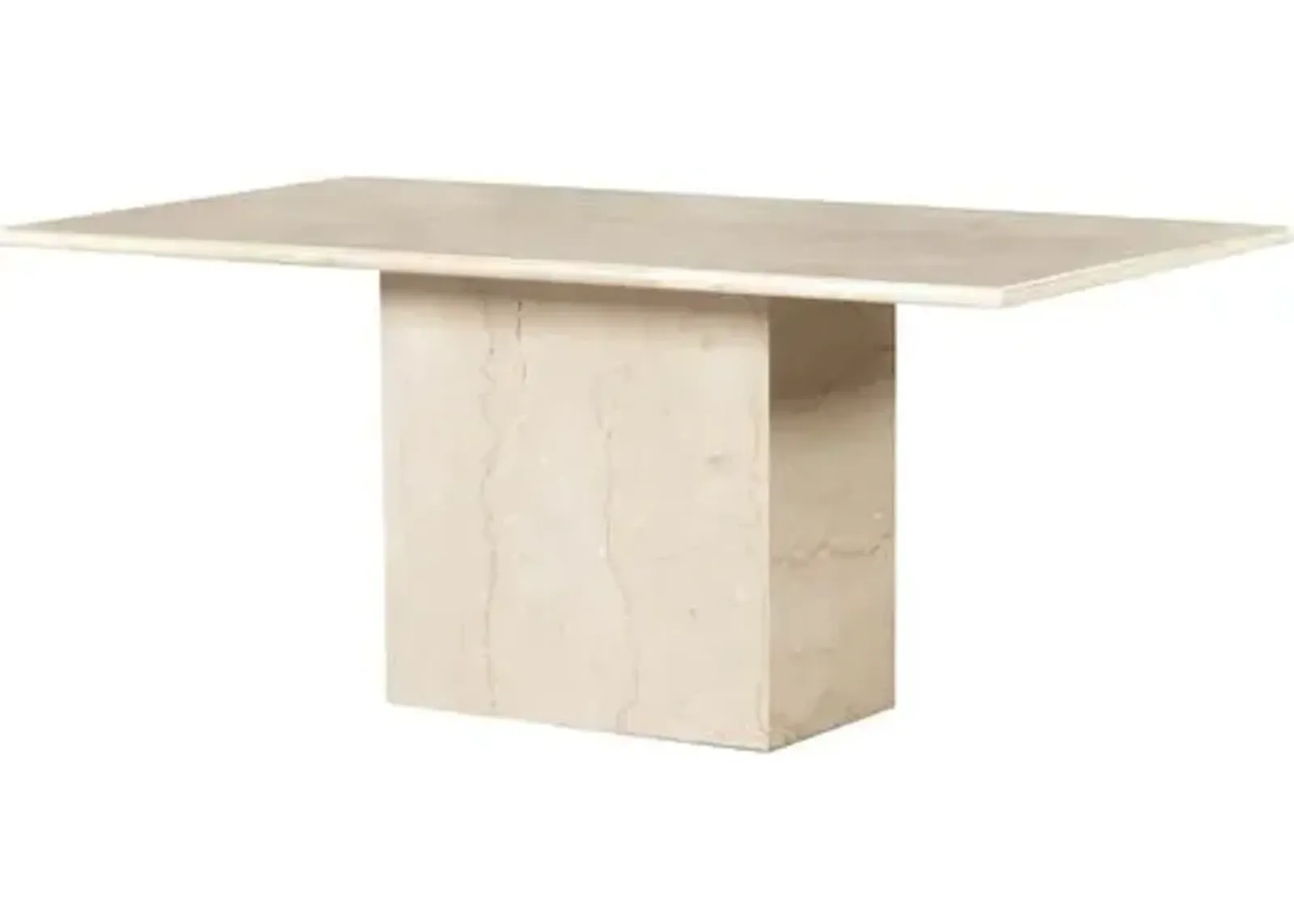 Bari Solid Marble 72" Dining Table - Soft Cream