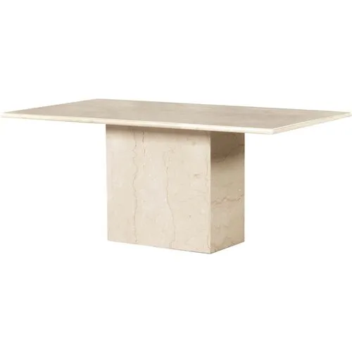 Bari Solid Marble 72" Dining Table - Soft Cream