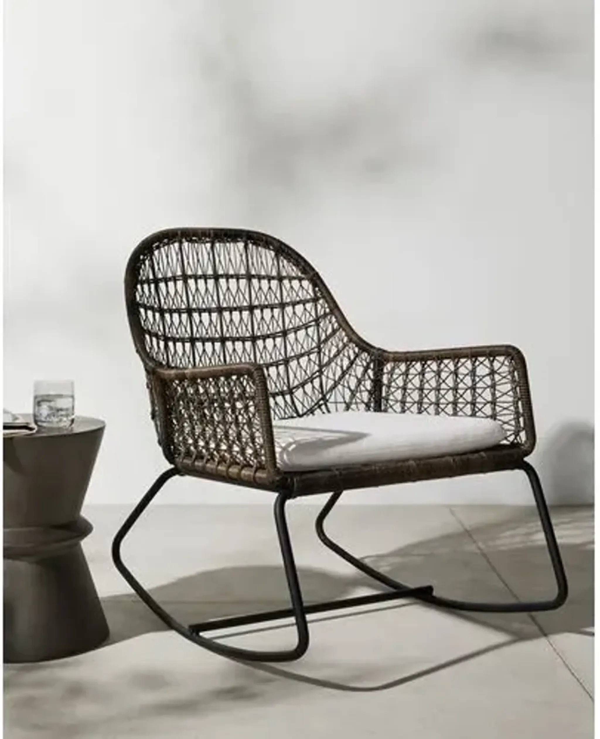 Jolie Outdoor Rocking Chair Blackwhite One Kings Lane | Furniture.com