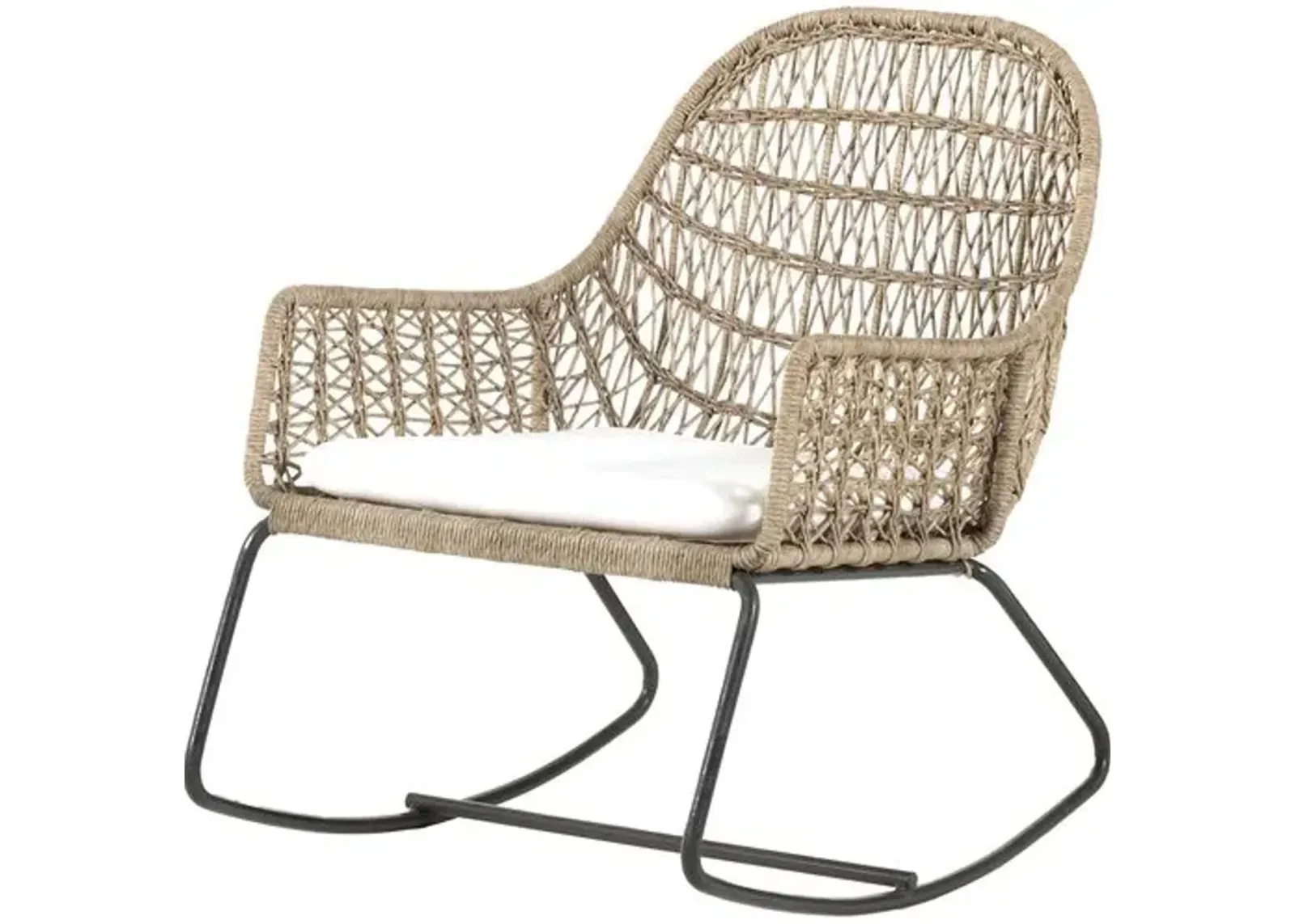 Jolie Outdoor Rocking Chair - Bronze/Vintage White - Beige