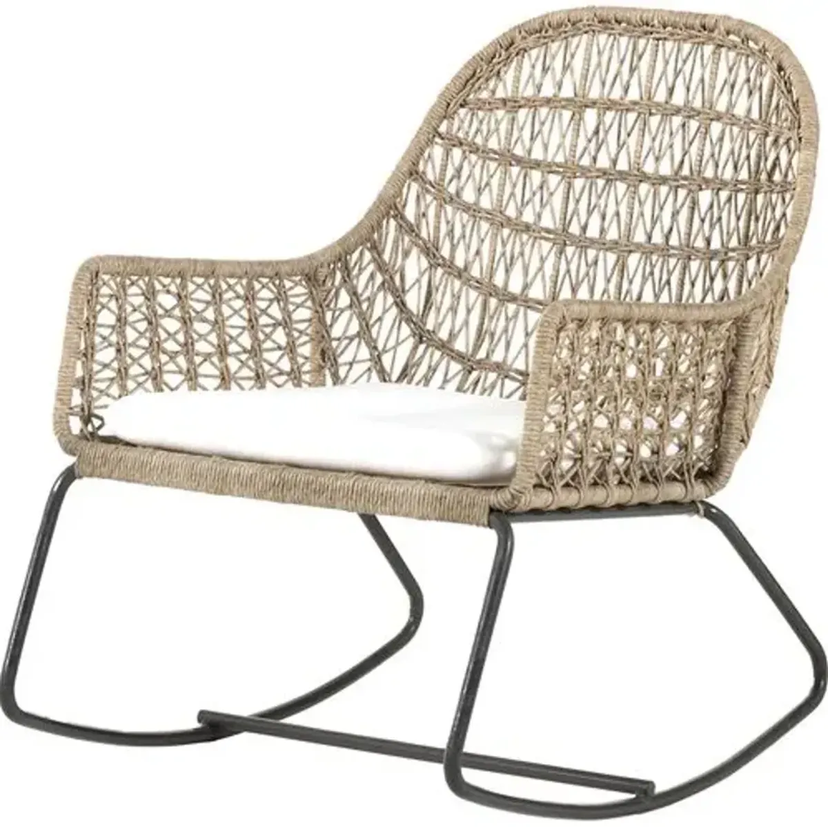 Jolie Outdoor Rocking Chair - Bronze/Vintage White - Beige