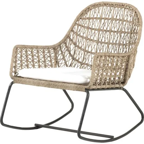 Jolie Outdoor Rocking Chair - Bronze/Vintage White - Beige